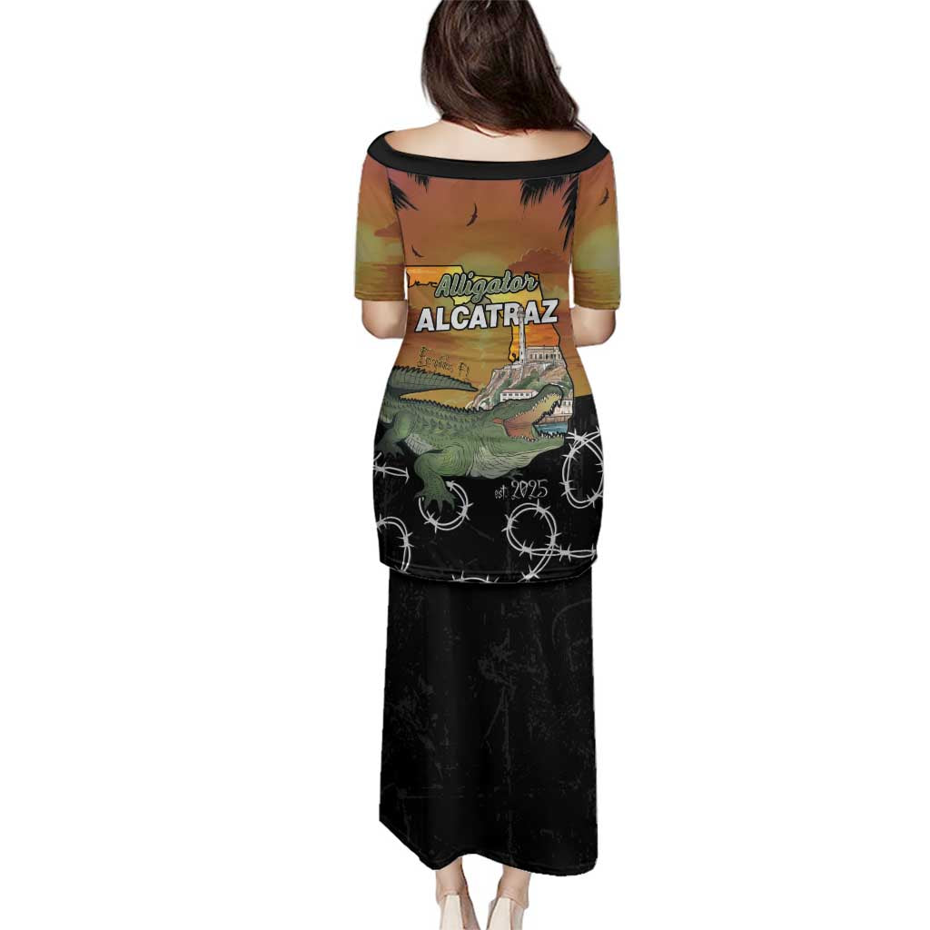 Alligator Alcatraz Family Matching Puletasi and Hawaiian Shirt Prison Florida Everglades - Wonder Print Shop