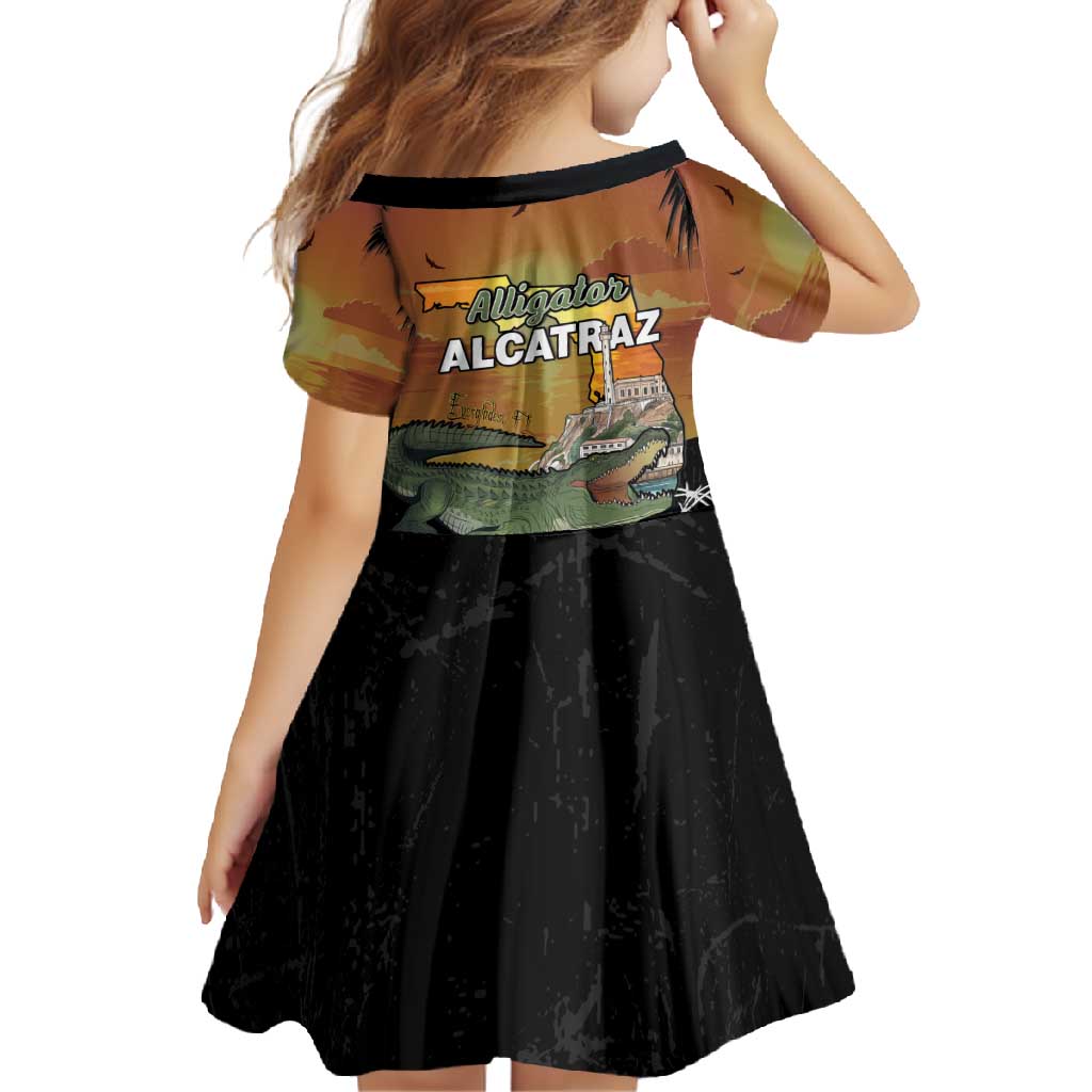 Alligator Alcatraz Family Matching Short Sleeve Bodycon Dress and Hawaiian Shirt Prison Florida Everglades - Wonder Print Shop