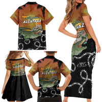 Alligator Alcatraz Family Matching Short Sleeve Bodycon Dress and Hawaiian Shirt Prison Florida Everglades - Wonder Print Shop