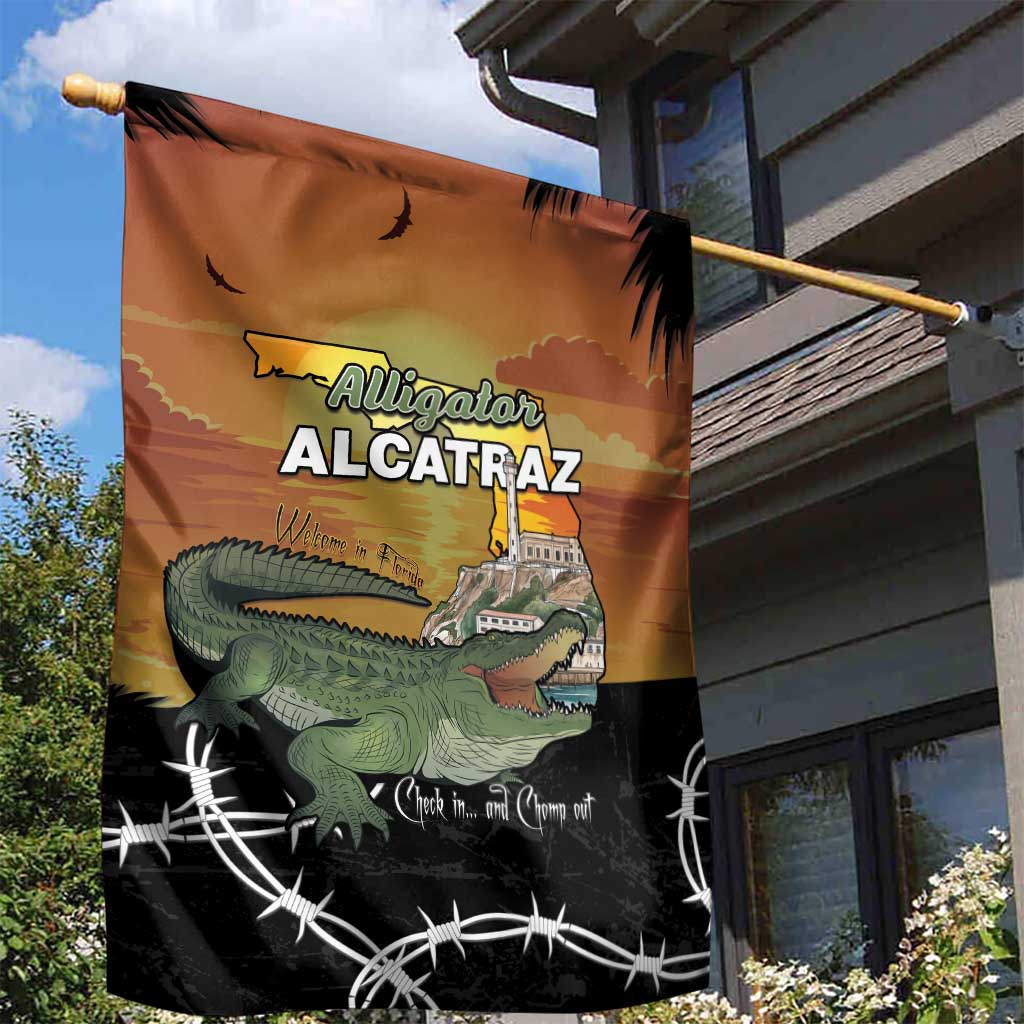 Alligator Alcatraz Garden Flag Prison Florida Everglades - Wonder Print Shop