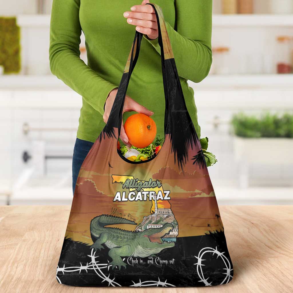 Alligator Alcatraz Grocery Bag Prison Florida Everglades - Wonder Print Shop