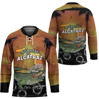 Alligator Alcatraz Hockey Jersey Prison Florida Everglades - Wonder Print Shop