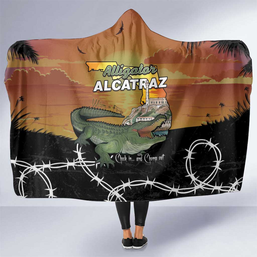 Alligator Alcatraz Hooded Blanket Prison Florida Everglades - Wonder Print Shop