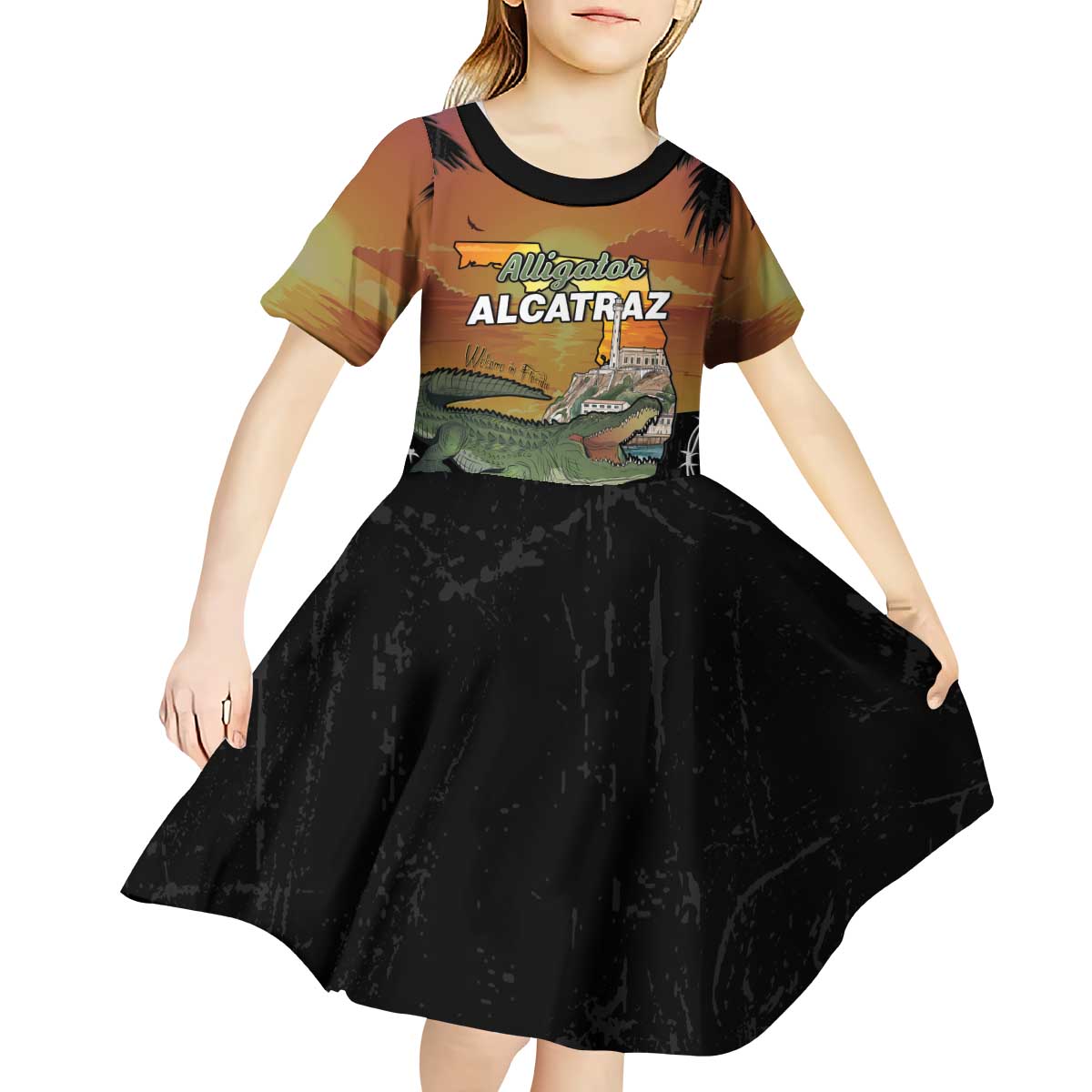Alligator Alcatraz Kid Short Sleeve Dress Prison Florida Everglades - Wonder Print Shop