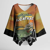 Alligator Alcatraz Kimono Sleeve Blouse Prison Florida Everglades - Wonder Print Shop