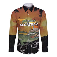 Alligator Alcatraz Long Sleeve Button Shirt Prison Florida Everglades - Wonder Print Shop