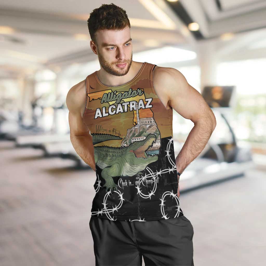 Alligator Alcatraz Men Tank Top Prison Florida Everglades - Wonder Print Shop
