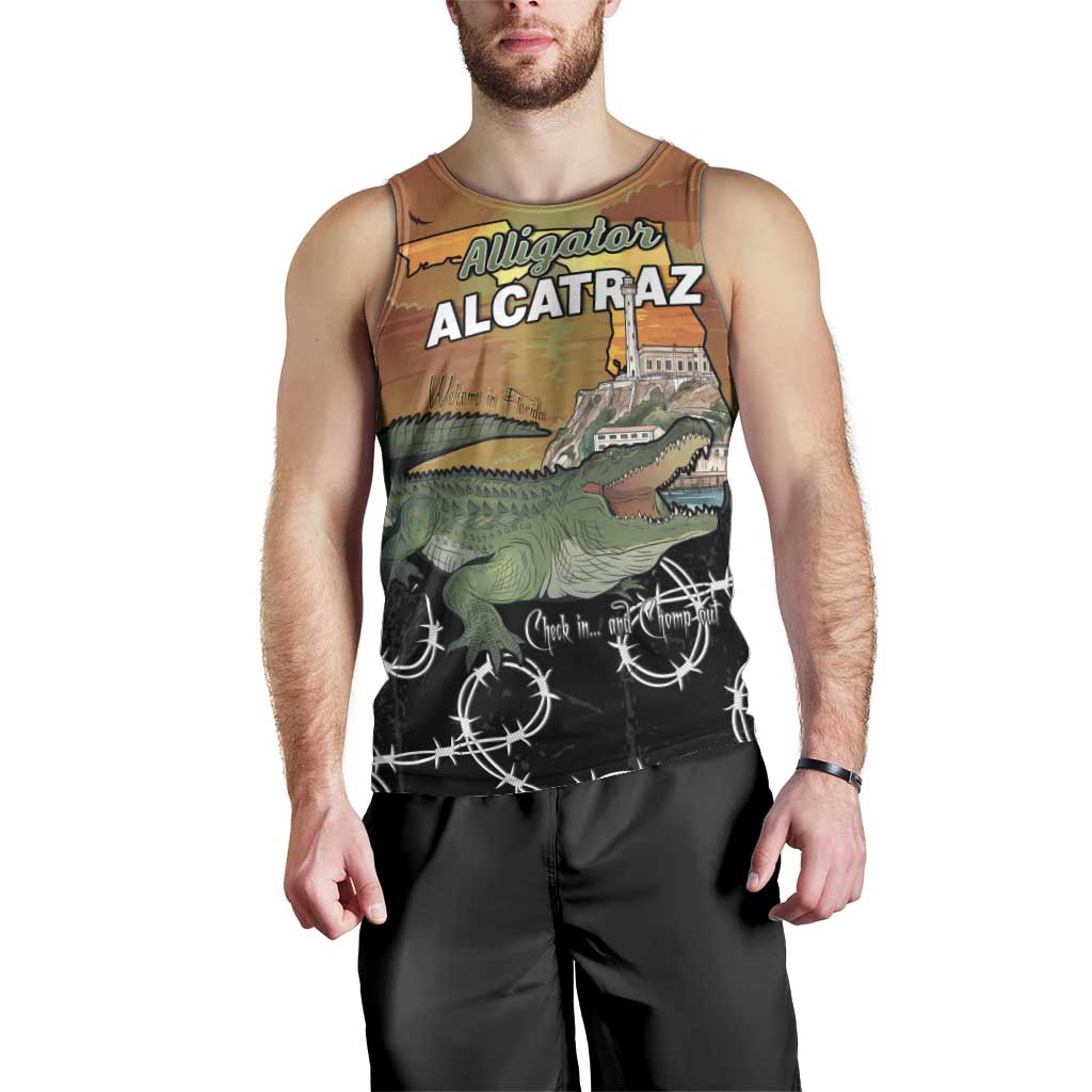 Alligator Alcatraz Men Tank Top Prison Florida Everglades - Wonder Print Shop