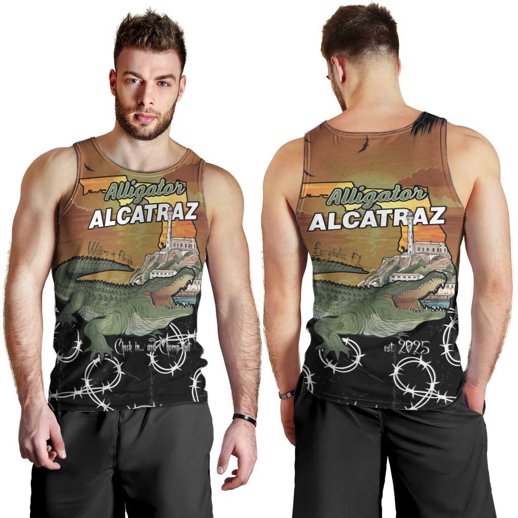 Alligator Alcatraz Men Tank Top Prison Florida Everglades - Wonder Print Shop