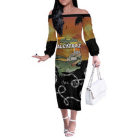 Alligator Alcatraz Off The Shoulder Long Sleeve Dress Prison Florida Everglades - Wonder Print Shop