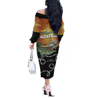 Alligator Alcatraz Off The Shoulder Long Sleeve Dress Prison Florida Everglades - Wonder Print Shop