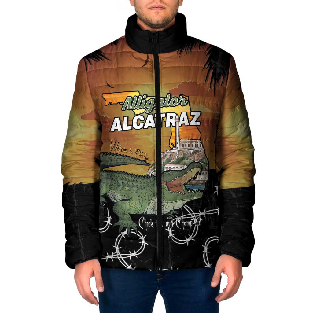 Alligator Alcatraz Padded Jacket Prison Florida Everglades - Wonder Print Shop