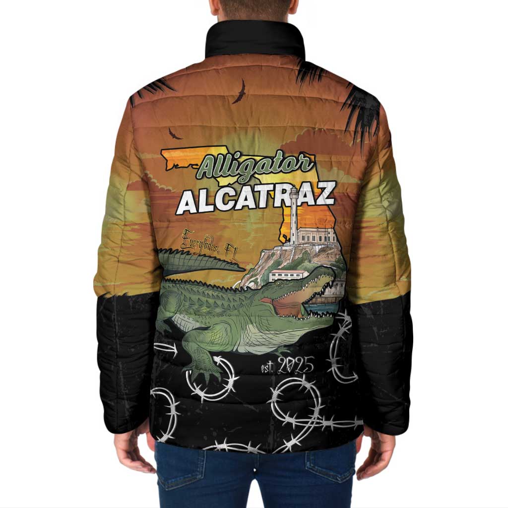 Alligator Alcatraz Padded Jacket Prison Florida Everglades - Wonder Print Shop