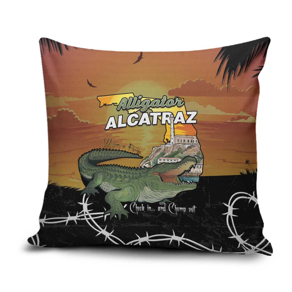 Alligator Alcatraz Pillow Cover Prison Florida Everglades - Wonder Print Shop