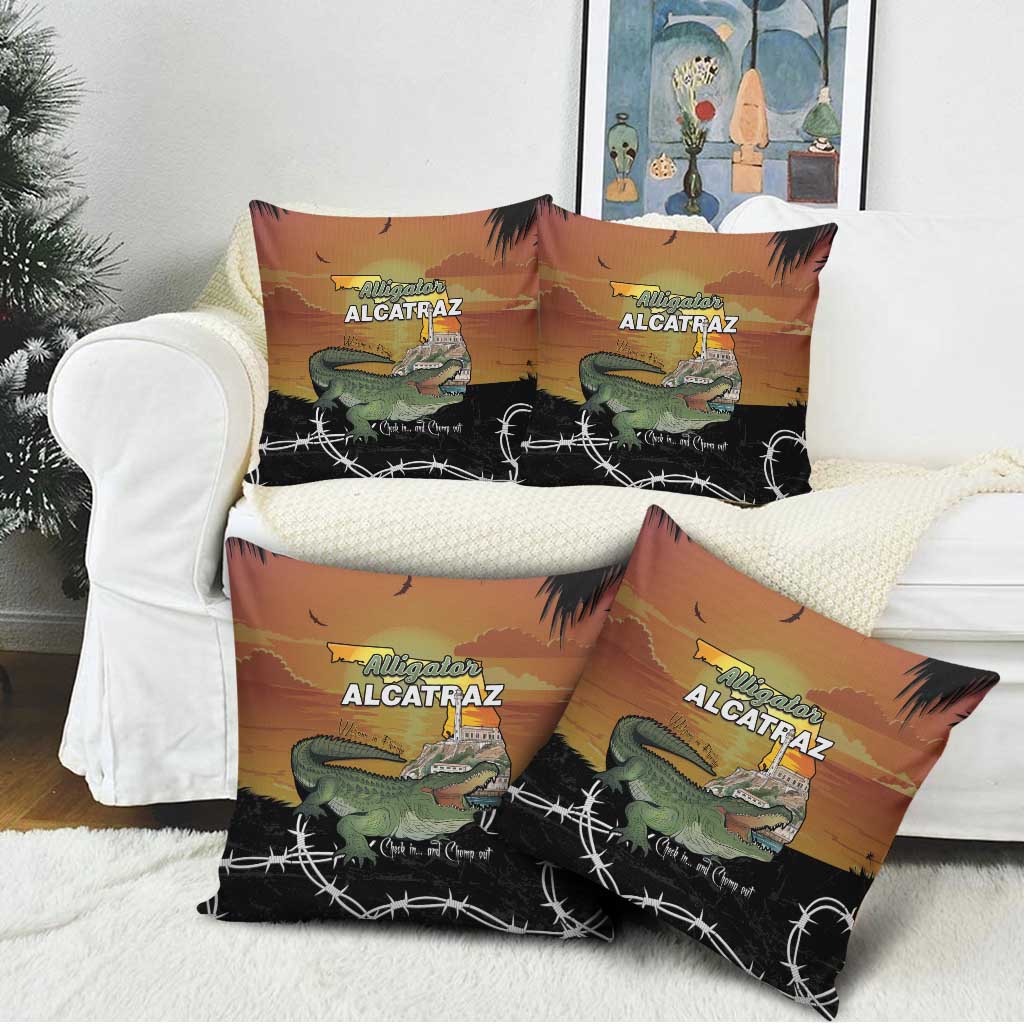 Alligator Alcatraz Pillow Cover Prison Florida Everglades - Wonder Print Shop