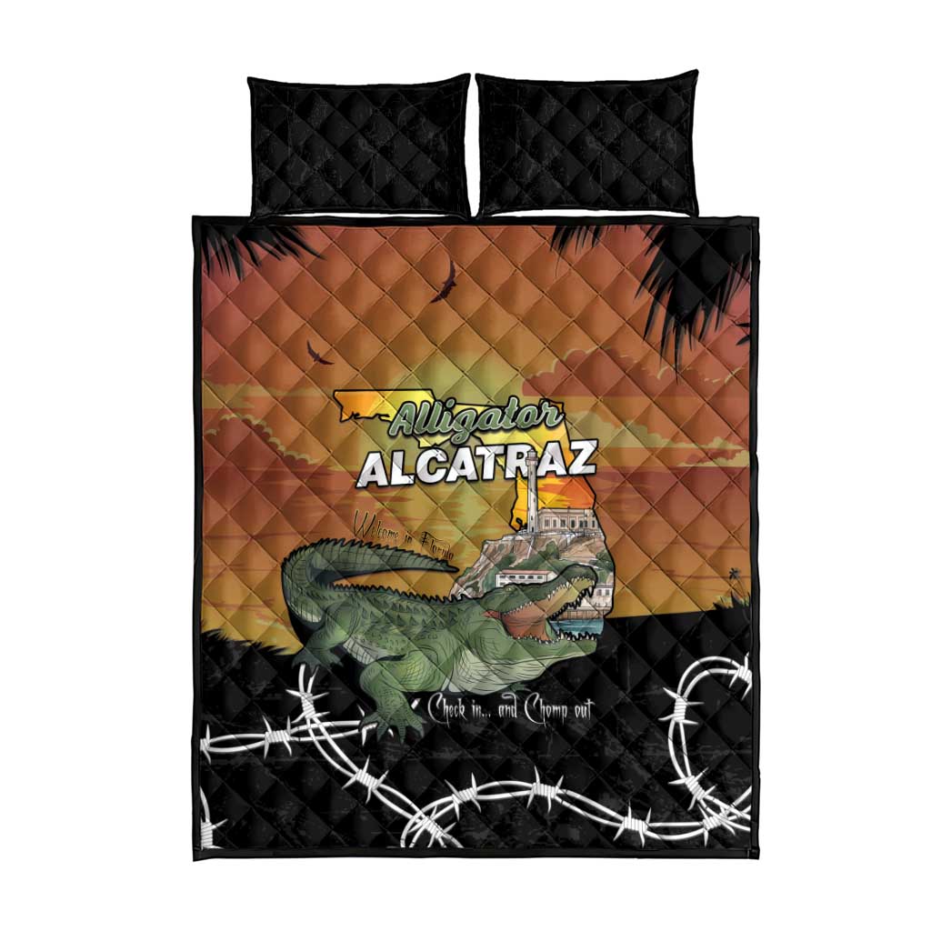 Alligator Alcatraz Quilt Bed Set Prison Florida Everglades - Wonder Print Shop