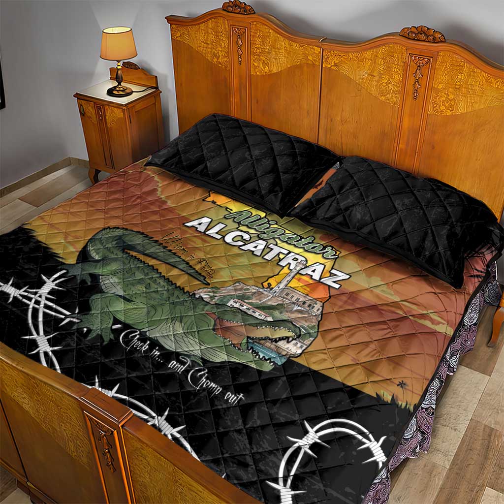 Alligator Alcatraz Quilt Bed Set Prison Florida Everglades - Wonder Print Shop