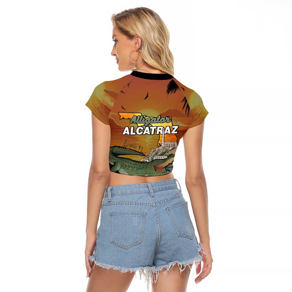 Alligator Alcatraz Raglan Cropped T Shirt Prison Florida Everglades - Wonder Print Shop