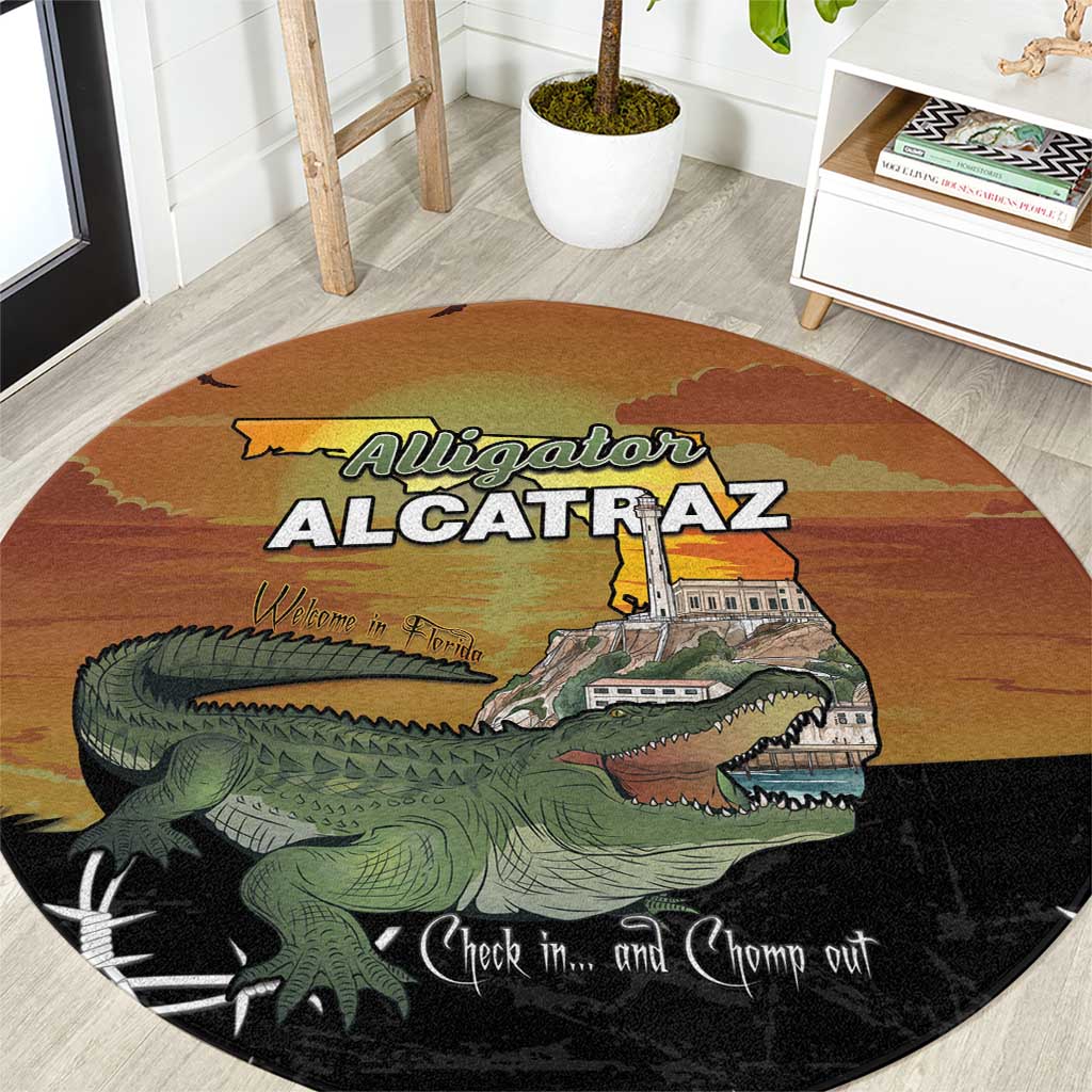Alligator Alcatraz Round Carpet Prison Florida Everglades - Wonder Print Shop