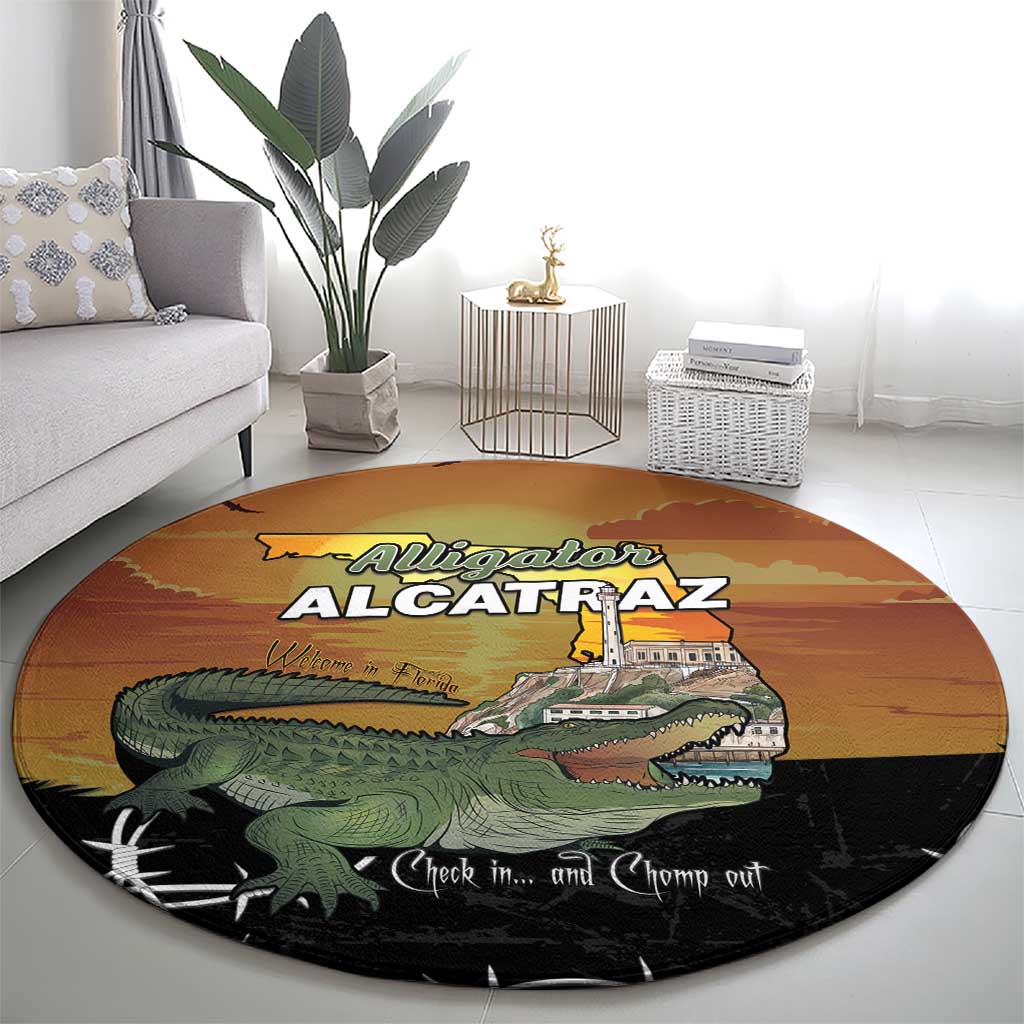 Alligator Alcatraz Round Carpet Prison Florida Everglades - Wonder Print Shop
