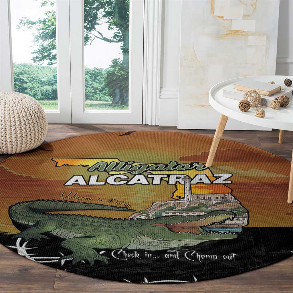 Alligator Alcatraz Round Carpet Prison Florida Everglades - Wonder Print Shop