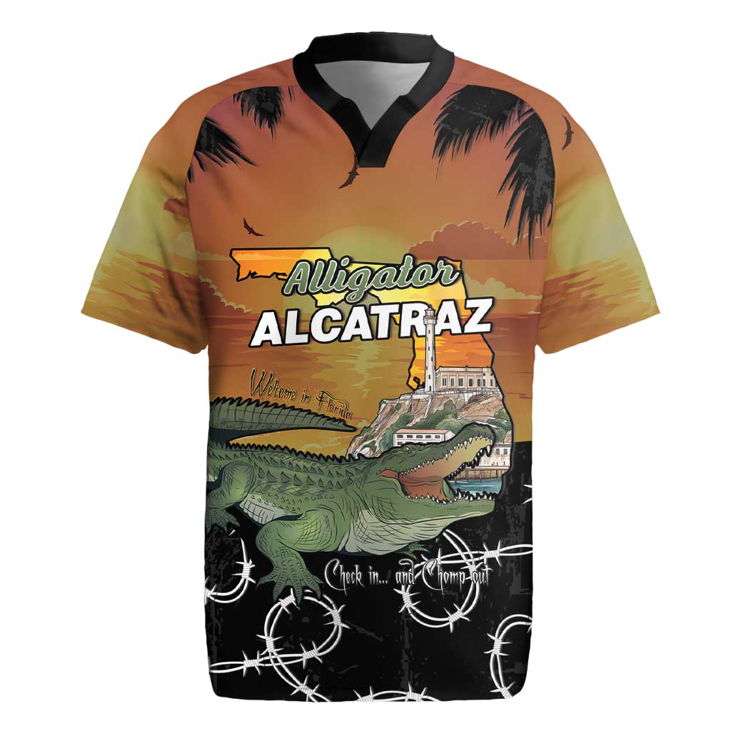 Alligator Alcatraz Rugby Jersey Prison Florida Everglades - Wonder Print Shop