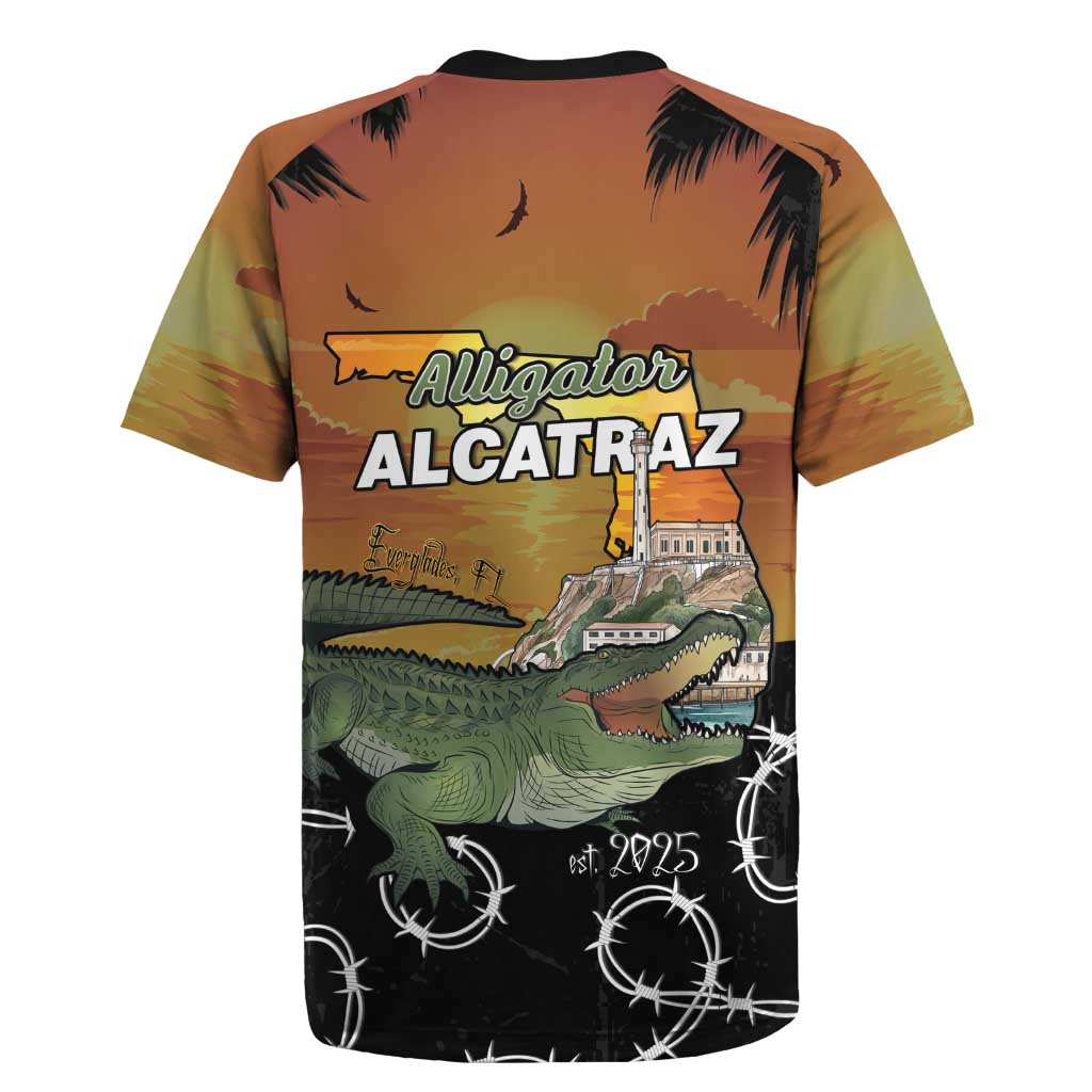 Alligator Alcatraz Rugby Jersey Prison Florida Everglades - Wonder Print Shop