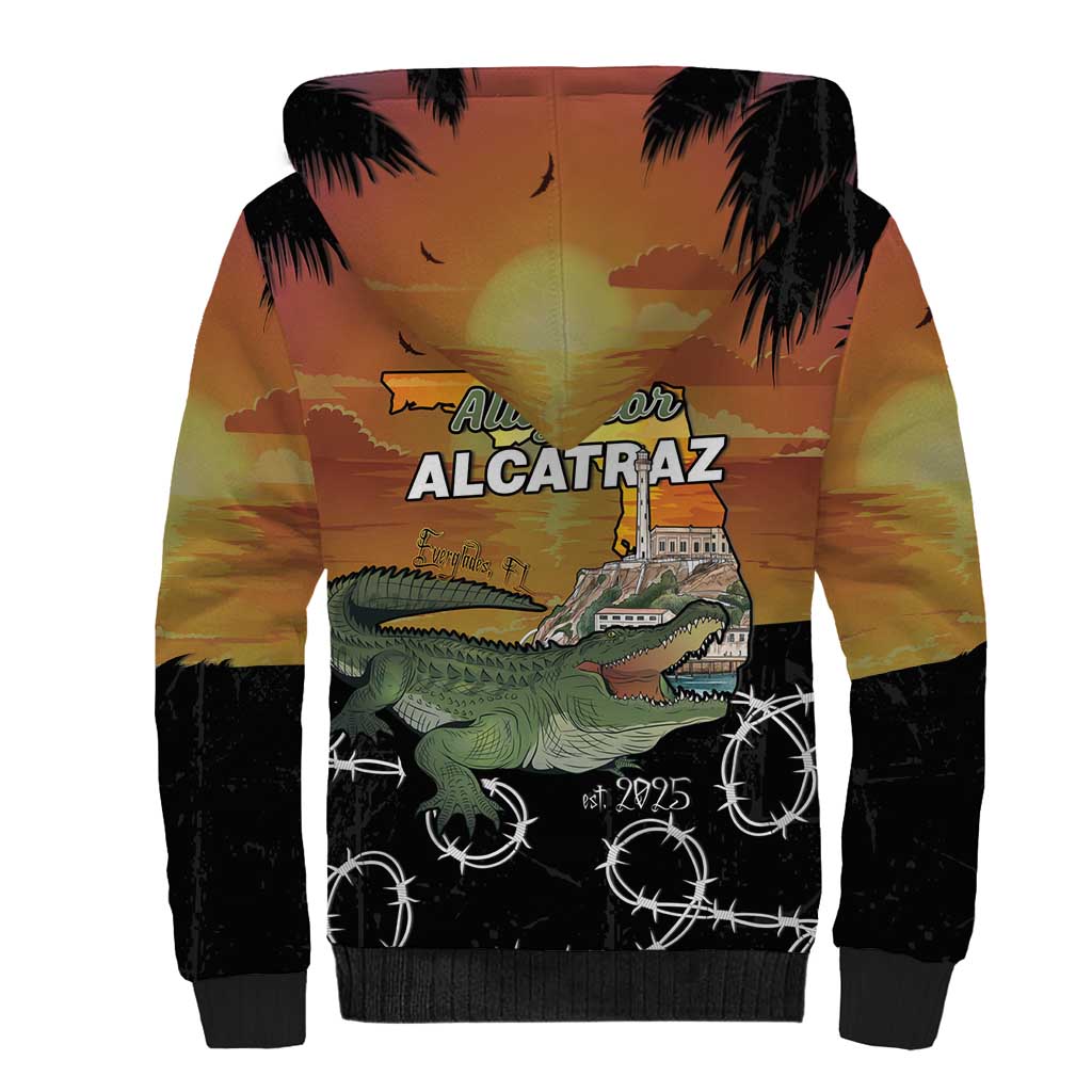 Alligator Alcatraz Sherpa Hoodie Prison Florida Everglades - Wonder Print Shop