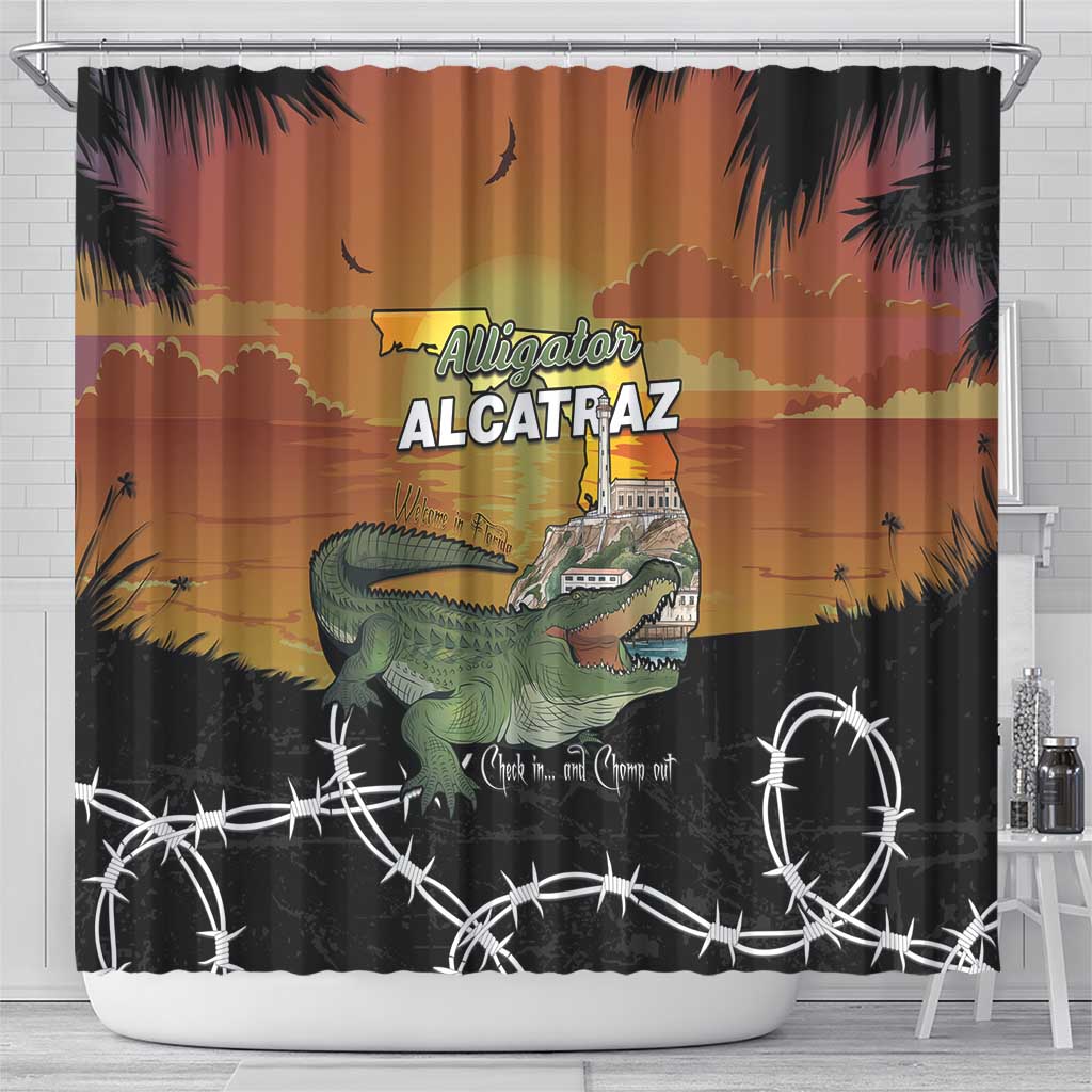 Alligator Alcatraz Shower Curtain Prison Florida Everglades - Wonder Print Shop