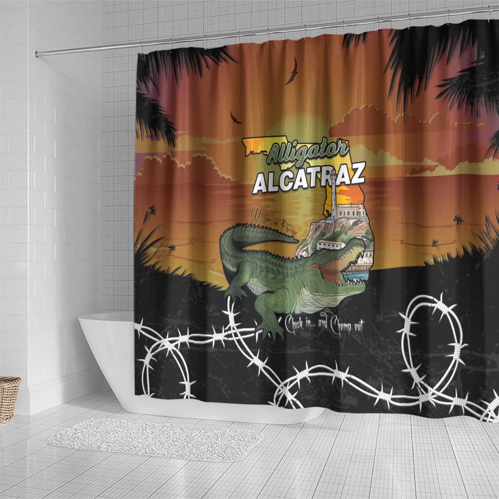 Alligator Alcatraz Shower Curtain Prison Florida Everglades - Wonder Print Shop