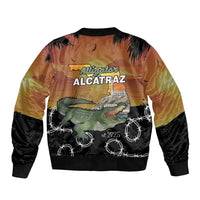 Alligator Alcatraz Sleeve Zip Bomber Jacket Prison Florida Everglades - Wonder Print Shop