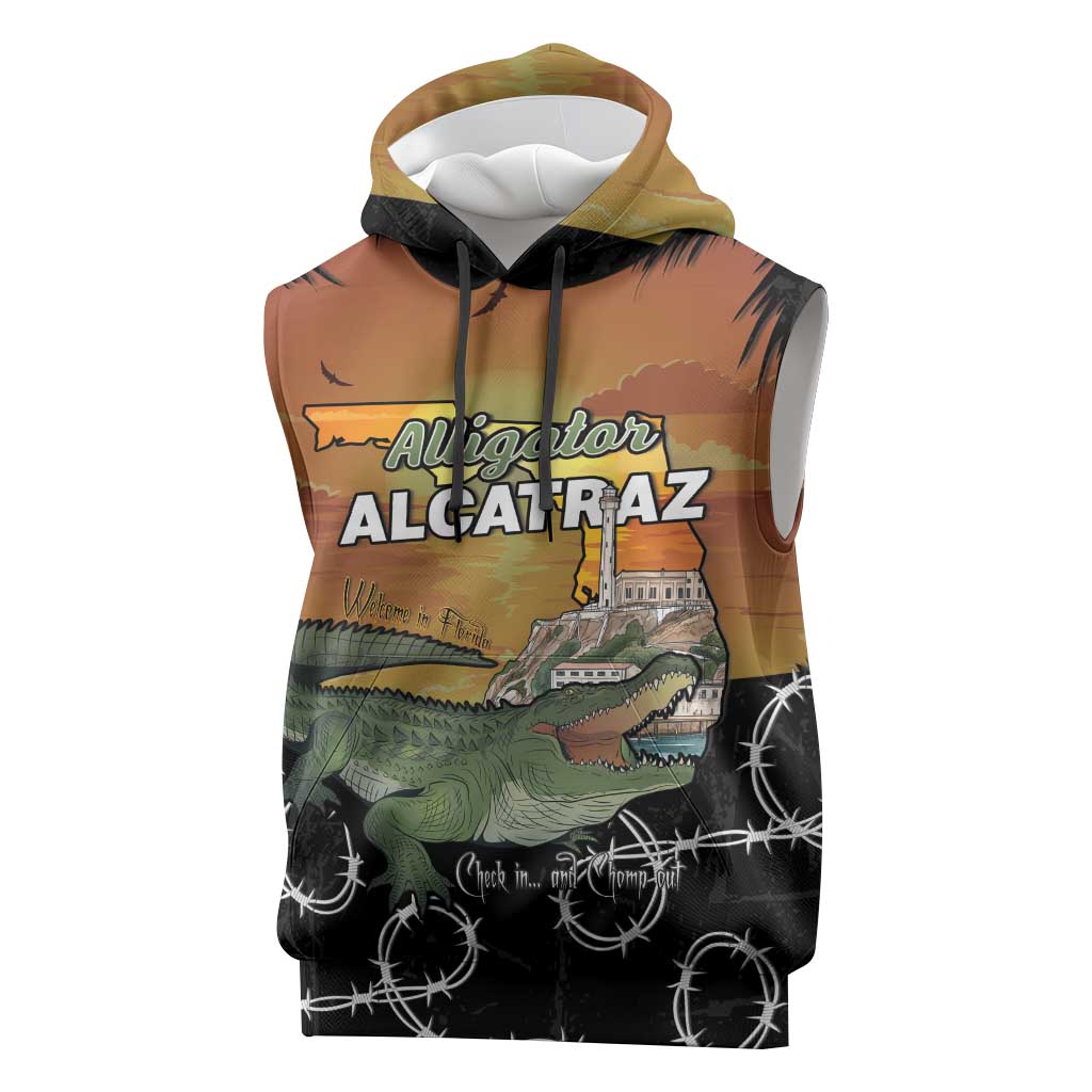 Alligator Alcatraz Sleeveless Hoodie Prison Florida Everglades - Wonder Print Shop