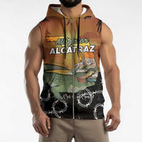 Alligator Alcatraz Sleeveless Zip Hoodie Prison Florida Everglades - Wonder Print Shop