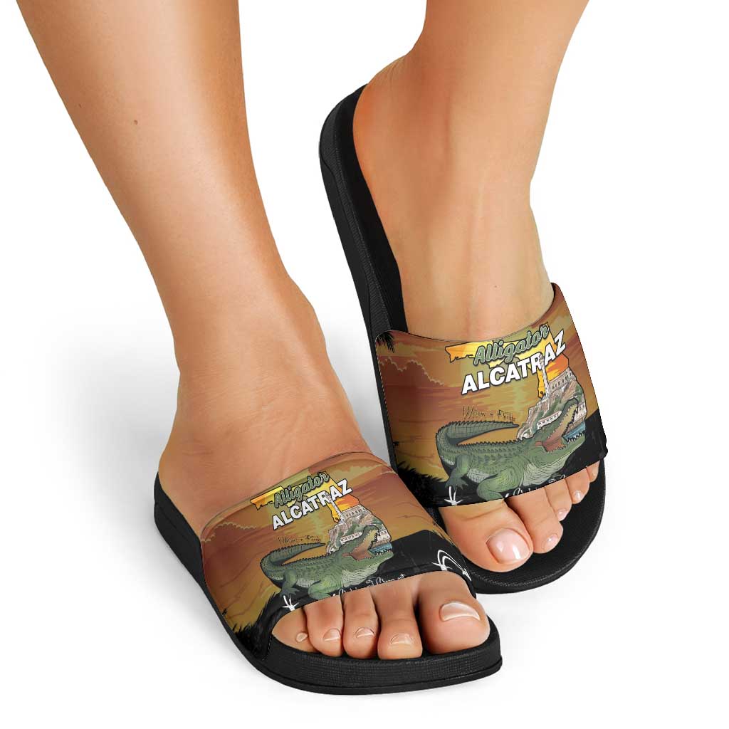 Alligator Alcatraz Slide Sandals Prison Florida Everglades - Wonder Print Shop