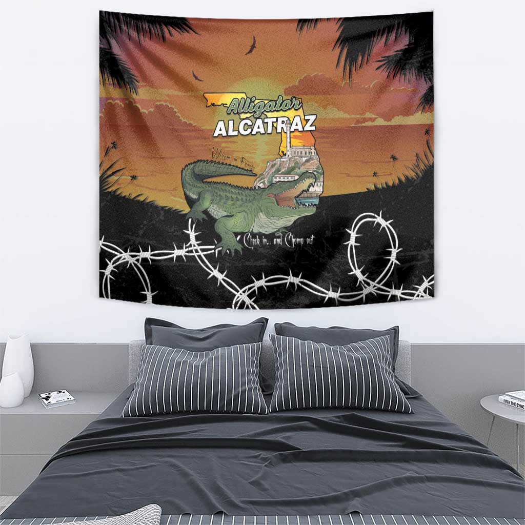 Alligator Alcatraz Tapestry Prison Florida Everglades - Wonder Print Shop