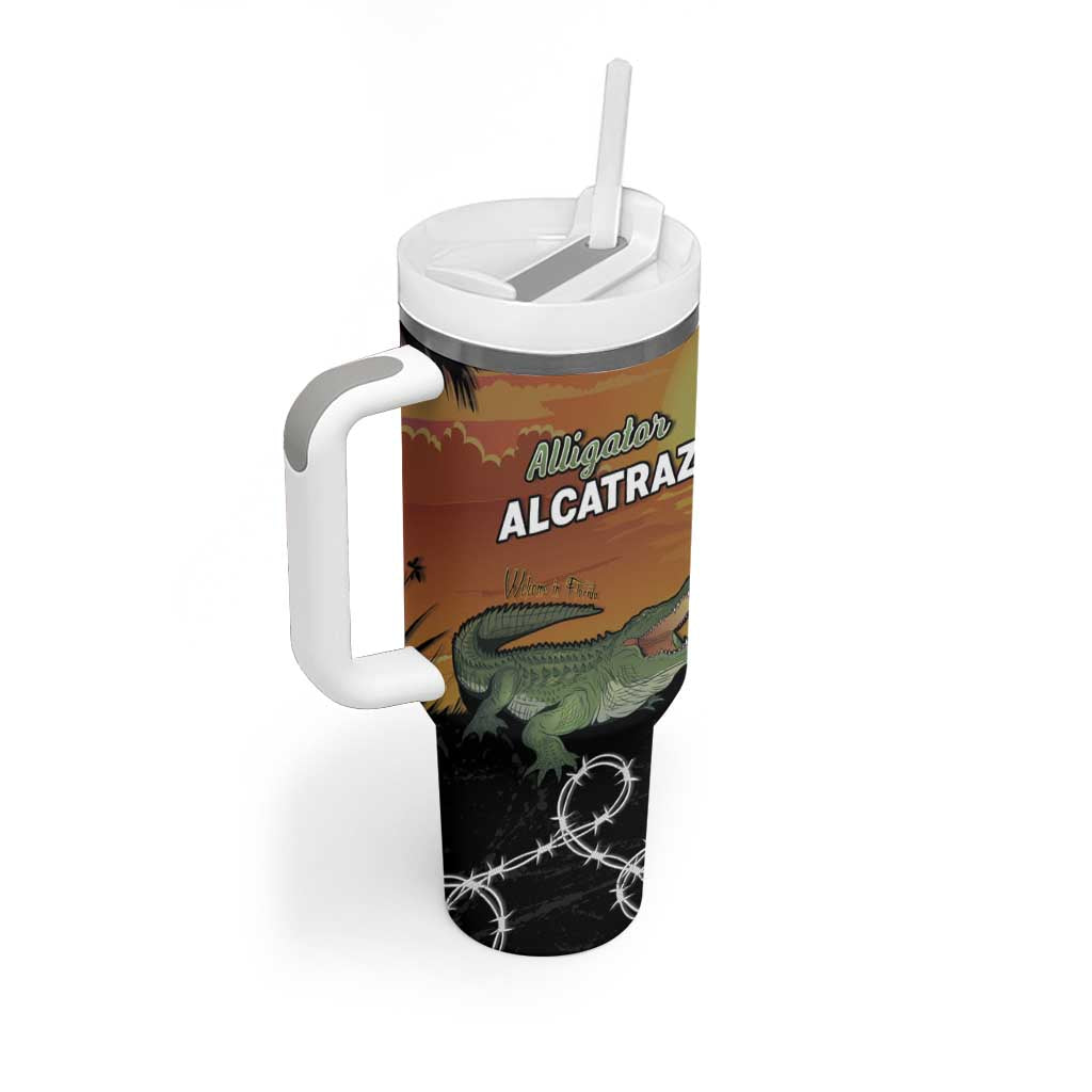 Alligator Alcatraz Tumbler With Handle Prison Florida Everglades - Wonder Print Shop