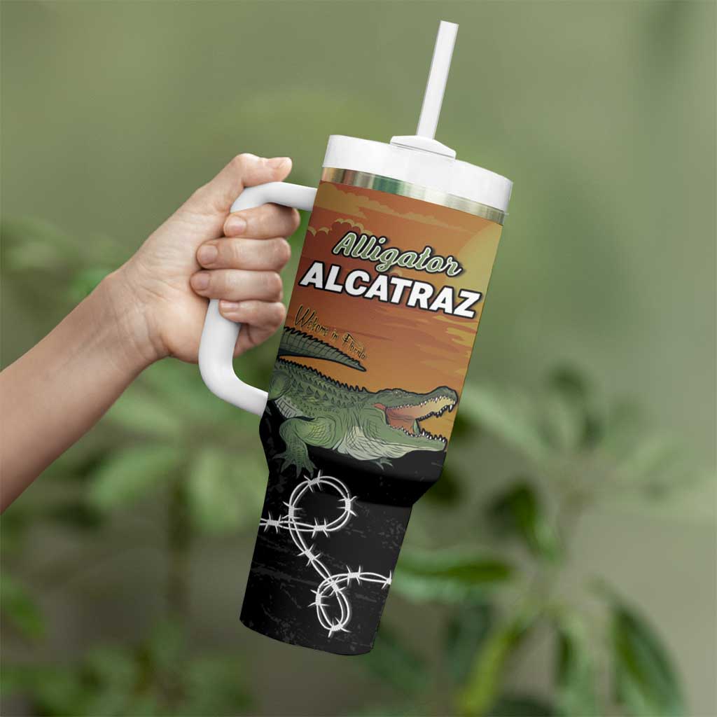 Alligator Alcatraz Tumbler With Handle Prison Florida Everglades - Wonder Print Shop