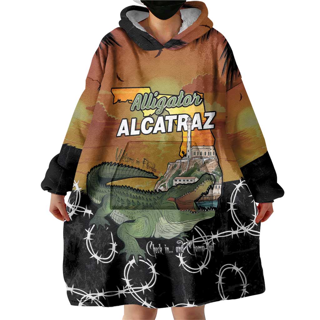 Alligator Alcatraz Wearable Blanket Hoodie Prison Florida Everglades - Wonder Print Shop