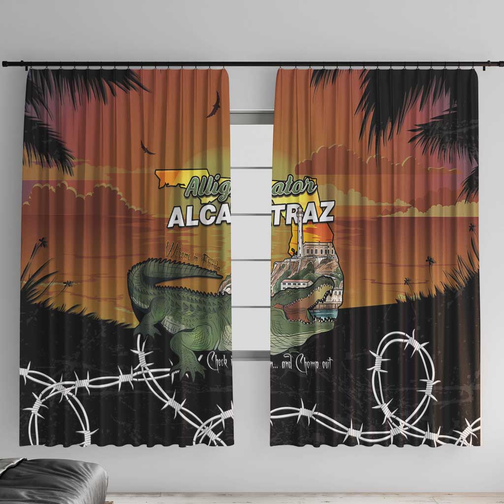 Alligator Alcatraz Window Curtain Prison Florida Everglades - Wonder Print Shop