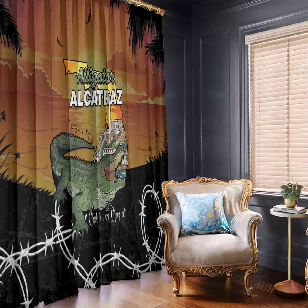 Alligator Alcatraz Window Curtain Prison Florida Everglades - Wonder Print Shop
