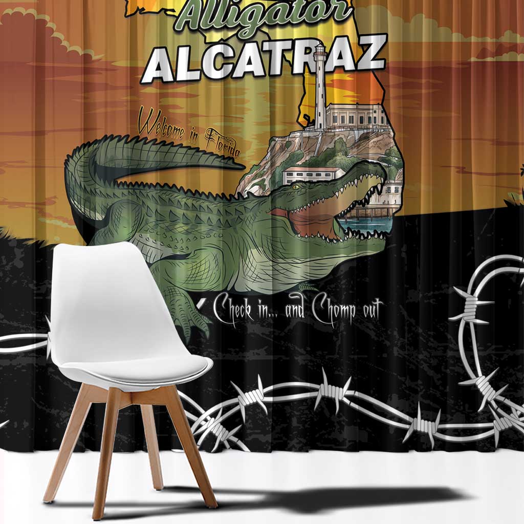 Alligator Alcatraz Window Curtain Prison Florida Everglades - Wonder Print Shop