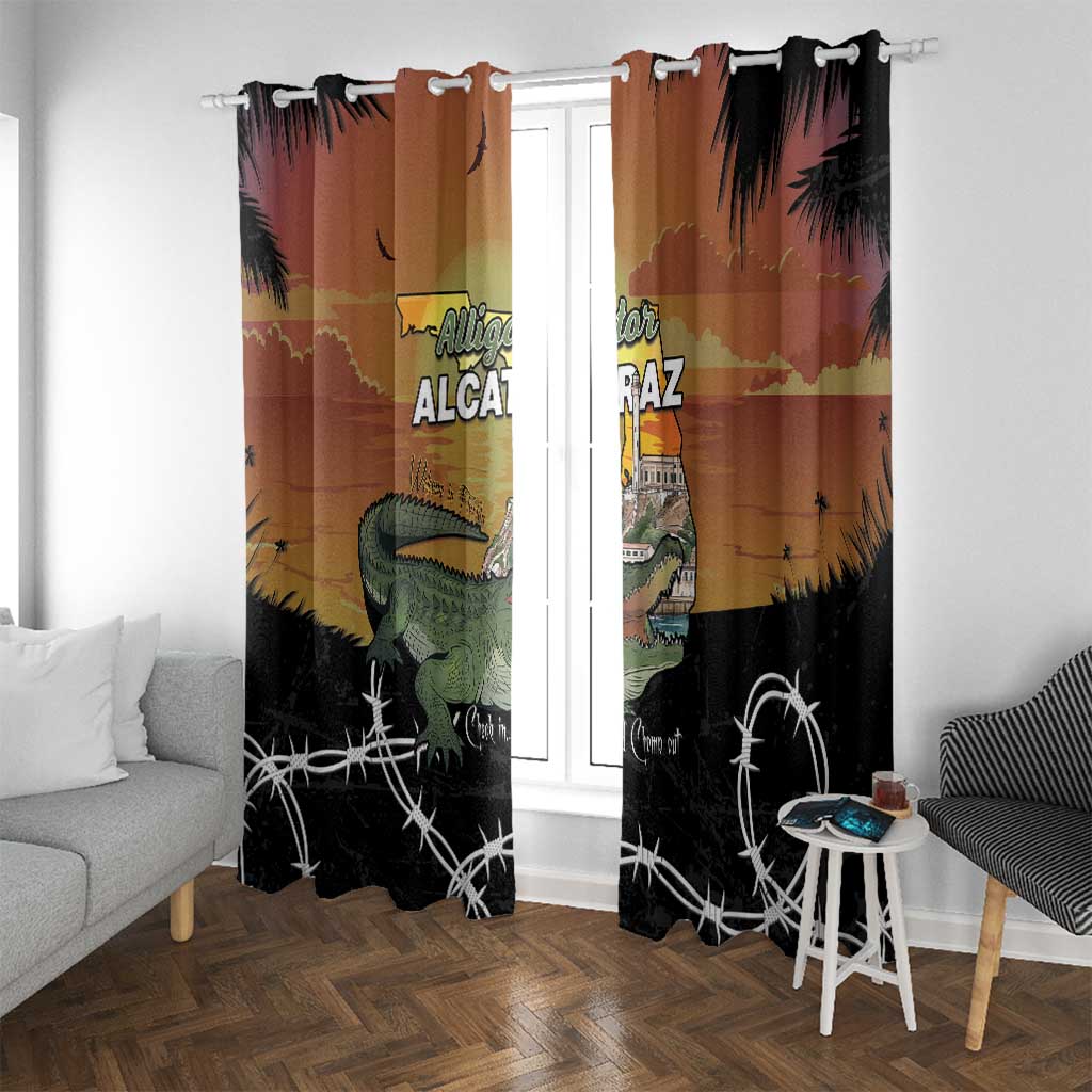 Alligator Alcatraz Window Curtain Prison Florida Everglades - Wonder Print Shop