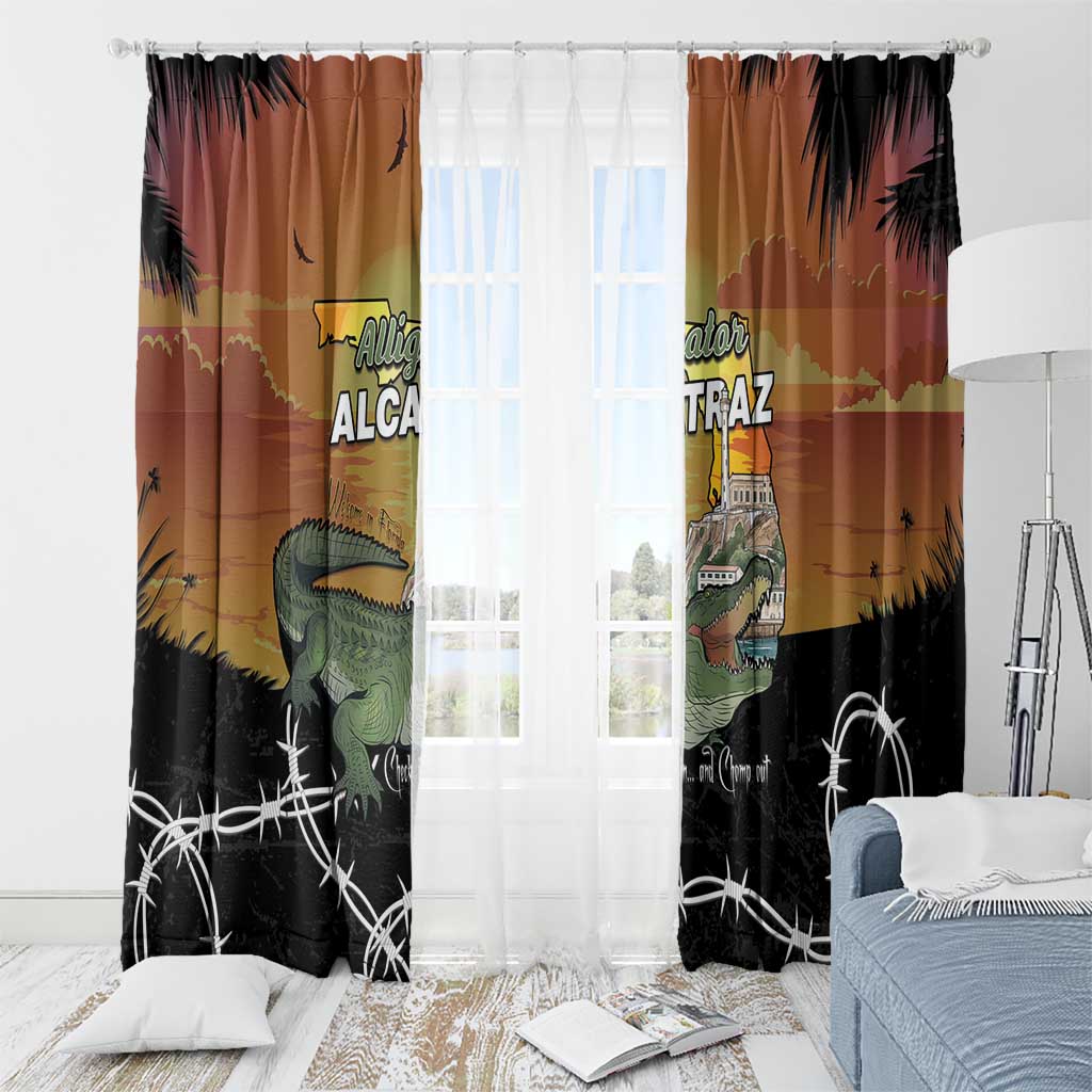 Alligator Alcatraz Window Curtain Prison Florida Everglades - Wonder Print Shop