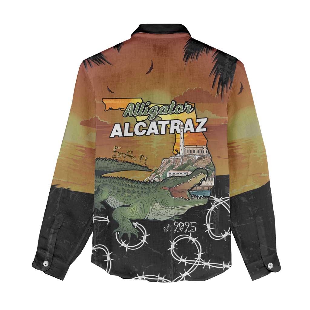 Alligator Alcatraz Women Casual Shirt Prison Florida Everglades - Wonder Print Shop