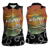 Alligator Alcatraz Women Sleeveless Polo Shirt Prison Florida Everglades - Wonder Print Shop