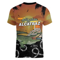 Alligator Alcatraz Women V-Neck T-Shirt Prison Florida Everglades - Wonder Print Shop