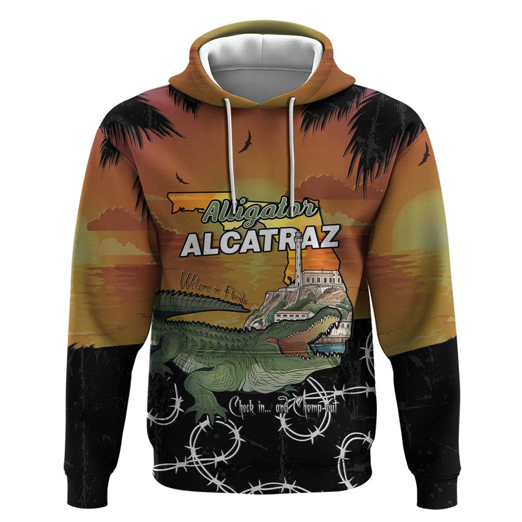 Alligator Alcatraz Zip Hoodie Prison Florida Everglades - Wonder Print Shop