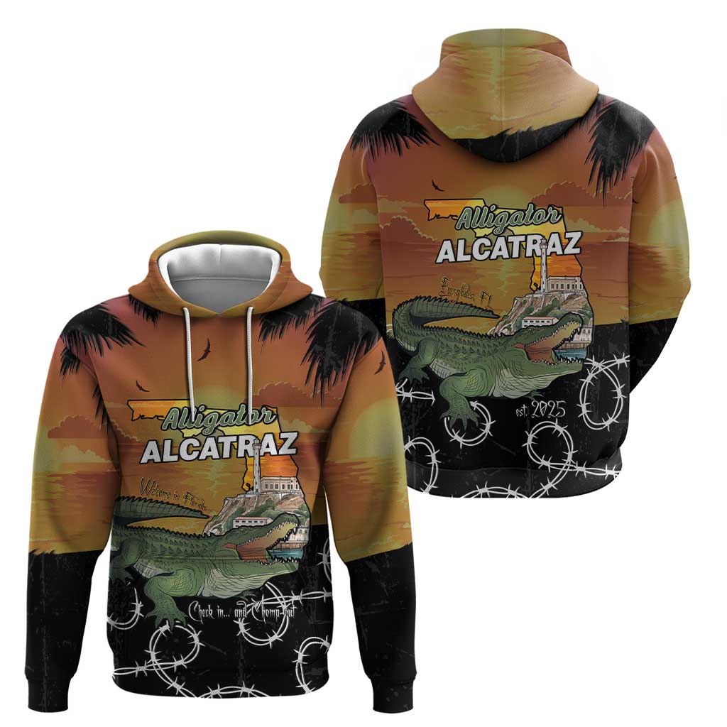 Alligator Alcatraz Zip Hoodie Prison Florida Everglades - Wonder Print Shop