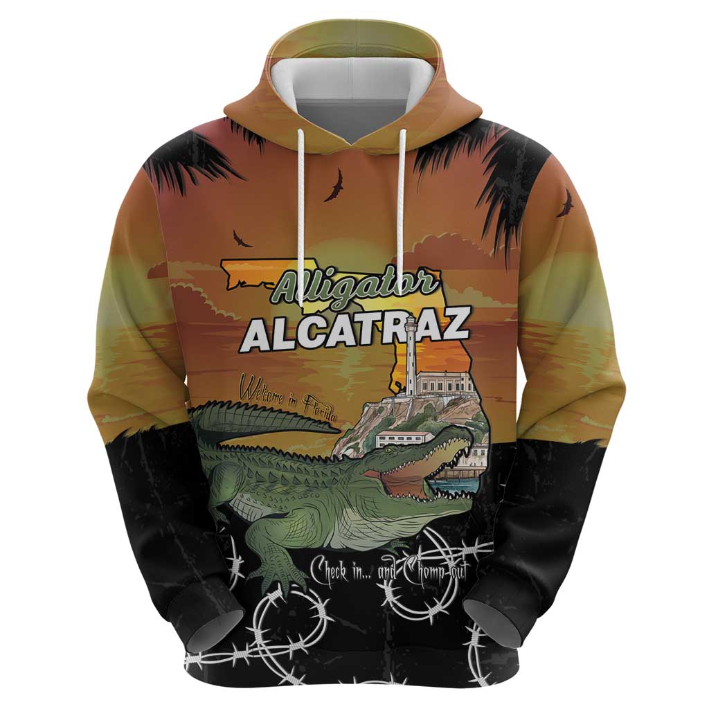 Alligator Alcatraz Zip Hoodie Prison Florida Everglades - Wonder Print Shop