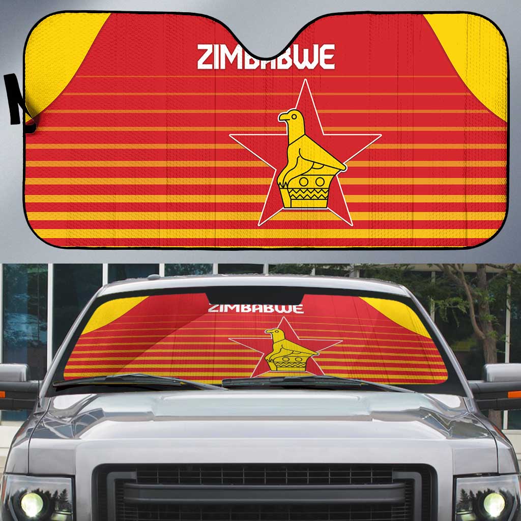 Zimbabwe Cricket Auto Sun Shade Go Chevrons Go - Wonder Print Shop